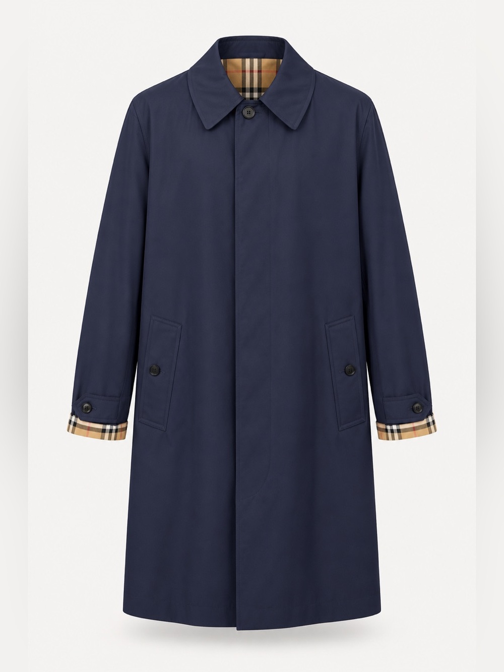 Burberry Navy Single-Breasted waterproof Trench Coat 48